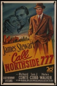 2z417 CALL NORTHSIDE 777 25x38 commercial poster 1980s art of James Stewart, Conte & Walker!
