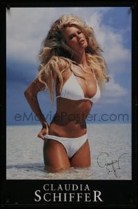 2z426 CLAUDIA SCHIFFER 23x35 commercial poster 1994 sexy blonde German model, standing in bikini!