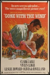 2z465 GONE WITH THE WIND 20x29 commercial poster 1976 Clark Gable, Vivien Leigh, Leslie Howard!
