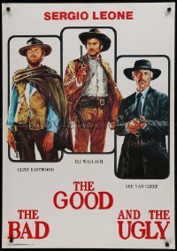 2z466 GOOD, THE BAD & THE UGLY 28x39 Italian commercial poster 1990s different art of cast!
