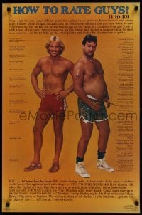 2z475 HOW TO RATE GUYS 21x32 commercial poster 1980 image & instructions, hunk and a 'nurdy' pig!