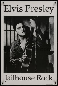 2z477 JAILHOUSE ROCK 22x33 Canadian commercial poster 1980s image of Elvis Presly with guitar!