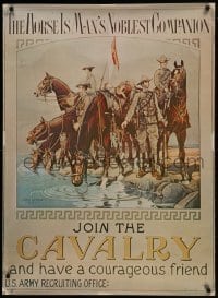2z482 JOIN THE CAVALRY 30x41 English commercial poster 1960s cavalrymen from the 1920 poster!