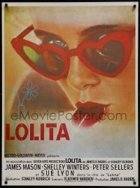 2z496 LOLITA 28x38 French commercial poster 1990s Kubrick, Lyon with sunglasses & lollipop!