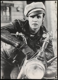 2z508 MARLON BRANDO 29x41 commercial poster 1966 wonderful image w/Triumph motorcycle from The Wild One!