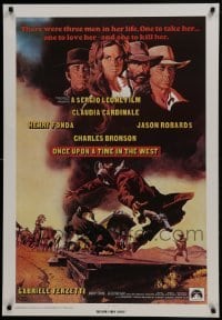 2z521 ONCE UPON A TIME IN THE WEST 27x39 commercial poster 1980s Leone's C'era una volta il West!