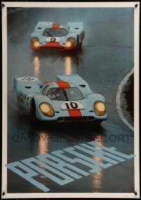 2z529 PORSCHE 21x30 commercial poster 2010s great image of two 917s on track!