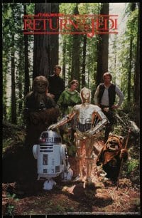 2z538 RETURN OF THE JEDI 22x34 commercial poster 1983 Lucas, outdoors on forest moon of Endor!