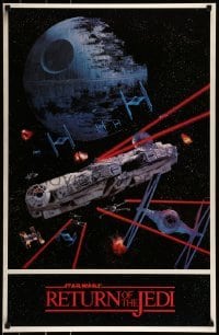2z540 RETURN OF THE JEDI 22x34 commercial poster 1991 image of the Millennium Falcon in battle!