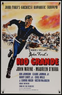 2z546 RIO GRANDE 26x40 commercial poster 1999 full-length art of John Wayne, directed by John Ford!
