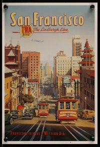 2z579 TWA SAN FRANCISCO 9x13 commercial poster 2001 San Francisco skyline, Kerne Erickson!