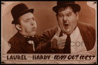 2z586 WAY OUT WEST 24x37 commercial poster 1980s Stan Laurel & Oliver Hardy!