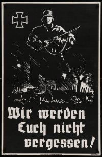 2z587 WE WILL NOT FORGET YOU 26x40 commercial poster 1968 striking artwork of a German soldier!