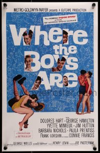 2z589 WHERE THE BOYS ARE 11x17 commercial poster 1961 Francis, Hart, Mimieux & Prentiss!