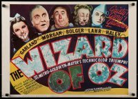 2z590 WIZARD OF OZ 20x28 commercial poster 1970s Judy Garland, cast, yellow brick road!