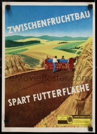 2z019 ZWISCHENFRUCHTBAU SPART FUTTERFLACHE German 12x17 1950s great artwork of farmers & hayfields!