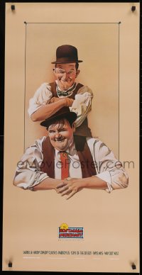 2z892 NOSTALGIA MERCHANT 20x40 video poster 1987 Nelson art of Stan Laurel & Oliver Hardy!