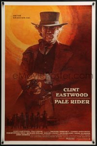 2z010 PALE RIDER int'l test 1sh 1985 great different art of cowboy Clint Eastwood by David Grove!