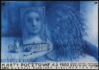 2z348 KARTY POCZTOWE A.D. 1900 exhibition Polish 27x38 1985 Jerzy Czerniawski art of girl in mirror!
