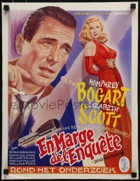 2z980 DEAD RECKONING 15x19 Belgian REPRO poster 1980s great art of Humphrey Bogart, Lizabeth Scott
