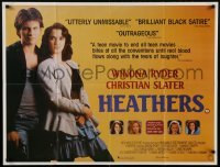 2z989 HEATHERS 28x37 English REPRO poster 1990s really young Winona Ryder & Christian Slater!