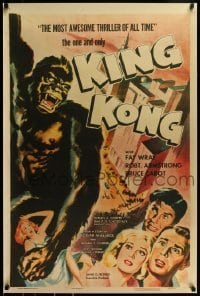 2z993 KING KONG 27x41 REPRO poster 1990s great reproduced image from R1956 style A one sheet!