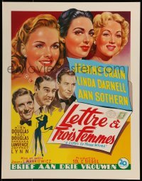 2z995 LETTER TO THREE WIVES 15x20 REPRO poster 1990s Crain, Darnell, Sothern, Douglas!