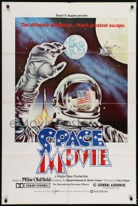 2z906 SPACE MOVIE 28x42 video poster 1979 the ultimate adventure, cool astronaut art by Weisman & Evans!