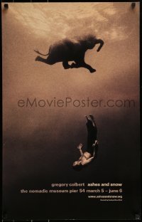 2z620 ASHES & SNOW 21x33 special poster 2005 incredible image of man under swimming elephant!