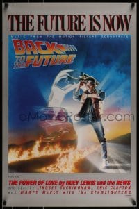 2z247 BACK TO THE FUTURE 23x35 music poster 1985 art of Michael J. Fox & Delorean by Drew Struzan!