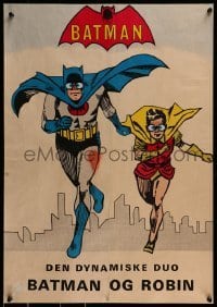 2z628 BATMAN 2-sided 18x26 Danish special poster 1960s cool artwork of caped crusader!