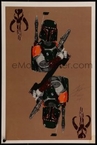 2z634 BOBA FETT signed 12x18 special poster 2014 cool artwork of the Star Wars bounty hunter!