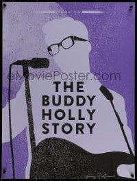 2z075 BUDDY HOLLY STORY signed #5/50 18x24 art print 2010s by Louis Falzarano, Busey on stage!