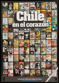 2z640 CHILE EN EL CORAZON 23x32 East German special poster 1980 posters in support of Chile!