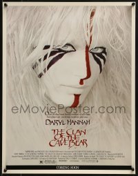 2z642 CLAN OF THE CAVE BEAR 17x22 special poster 1986 best image of Daryl Hannah in cool tribal make up!