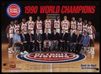 2z651 DETROIT PISTONS 18x25 special poster 1990 the World Champions, basketball, one of the greats!