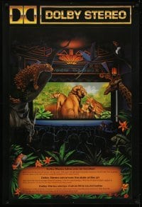 2z655 DOLBY DIGITAL DS 27x40 special poster 1990 artwork of jungle animals in theater!