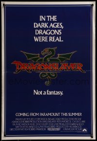 2z657 DRAGONSLAYER 16x24 special poster 1981 in the Dark Ages, dragons were real, not a fantasy!