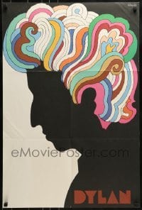 2z258 DYLAN 22x33 music poster 1967 colorful silhouette art of Bob by Milton Glaser!