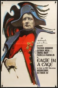2z171 EAGLE IN A CAGE tv poster 1965 cool different Marak art of Trevor Howard as Napoleon!