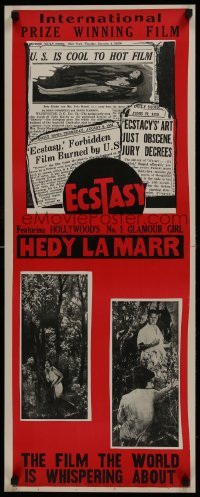 2z661 ECSTASY 14x36 special poster R1944 Hedy Lamarr's early nudie the world is whispering about!