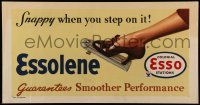 2z131 ESSOLENE 11x21 advertising poster 1933 lady's foot on gas pedal, snappy when you step on it!