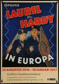 2z109 EXPOSITIE LAUREL EN HARDY IN EUROPA 17x24 Dutch film festival poster 2016 Piet Schreuders