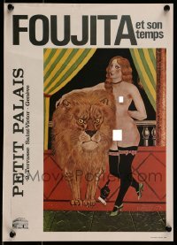 2z679 FOUJITA ET SON TEMPS 12x16 book page 1970s naked woman and lion by Foujita!