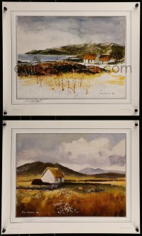 2z093 FRANK A. CLARKE signed group of 4 15x18 Irish art prints 1986 art of farmhouse and shoreline!