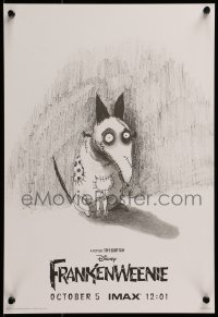 2z941 FRANKENWEENIE IMAX mini poster 2012 Tim Burton, horror, cool sketch of wacky dog!