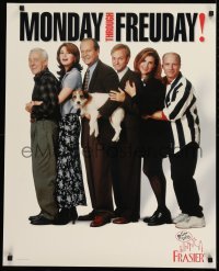 2z176 FRASIER tv poster 1997 Kelsey Grammer, Jane Leeves, top cast in wacky line up with dog!