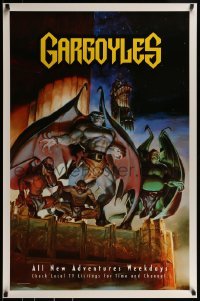 2z177 GARGOYLES tv poster 1994 Disney, striking fantasy cartoon artwork of entire cast!