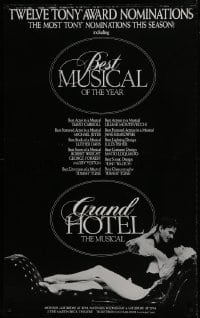 2z040 GRAND HOTEL THE MUSICAL 28x45 stage poster 1989 based on the movie of the same name!