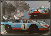 2z135 GULF PORSCHE 917 2-sided 24x34 Swiss advertising poster 1970s Jo Siffert & schematic of racer!